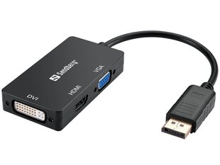 Sandberg 509-11 Adapter DP>HDMI+DVI+VGA цена и информация | Адаптеры и USB-hub | hansapost.ee