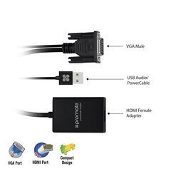 ProLink-V2H VGA HDMI / USB-heli цена и информация | Адаптеры, USB-разветвители | hansapost.ee