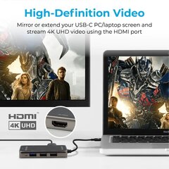 PROMATE PrimeHub-Lite USB-C Multimedia Hub / 4K HDMI / USB3.0 / SD / PD цена и информация | Адаптеры, USB-разветвители | hansapost.ee