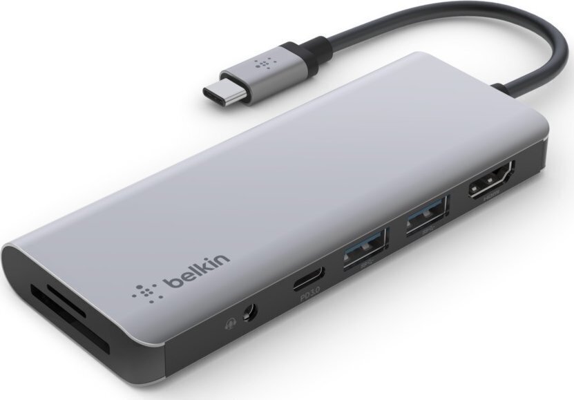 USB-jaotur Belkin INC009BTSGY HDMI, USB-C hind ja info | USB adapterid ja jagajad | hansapost.ee