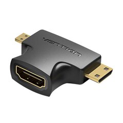 HDMI - Mini|Micro HDMI Adapter 2in1 Vention AGFB0 (Black) цена и информация | Адаптеры и USB-hub | hansapost.ee