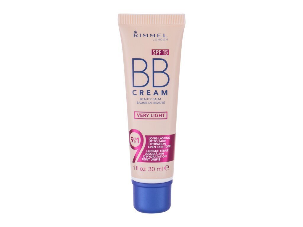 BB kreem Rimmel 9in1 Spf15 010 Very Light, 30ml hind ja info | Jumestuskreemid ja puudrid | hansapost.ee