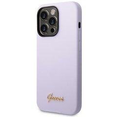 Guess GUHCP14XSLSMU iPhone 14 Pro Max 6,7" fioletowy|purple hard case Silicone Vintage Gold Logo цена и информация | Чехлы для телефонов | hansapost.ee