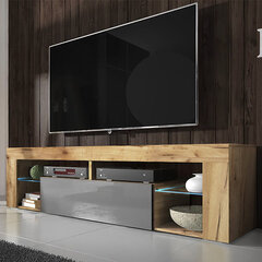 TV laud Hugo LED, pruun/hall hind ja info | Televiisori alused | hansapost.ee