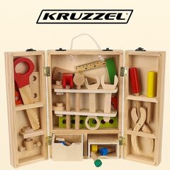Puidust tööriistakomplekt karbis Kruzzel hind ja info | Arendavad laste mänguasjad | hansapost.ee