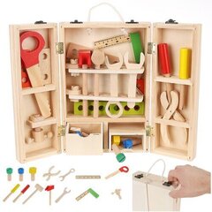 Комплект деревянных инструментов в коробке Kruzzel цена и информация | Развивающие игрушки для детей | hansapost.ee