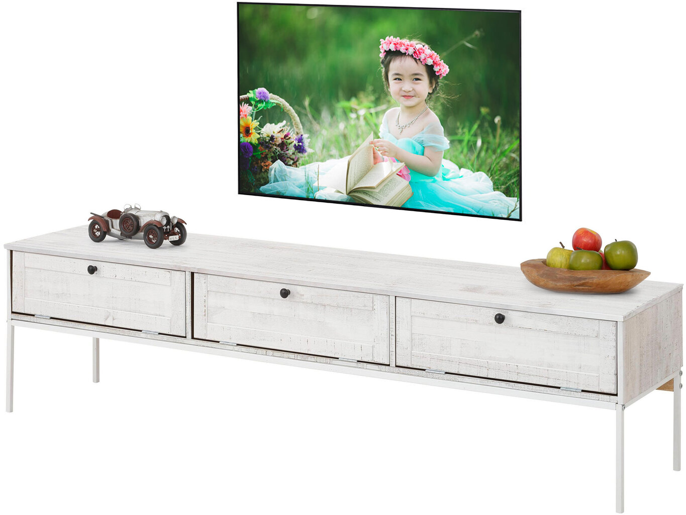TV-kapp Notio Living Freya 3D, valge цена и информация | Televiisori alused | hansapost.ee