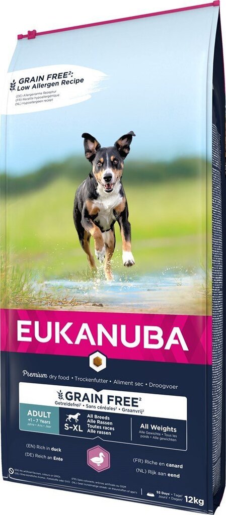 Eukanuba Dog kuivtoit igat tõugu täiskasvanud koertele, kodulinnuga, 12 kg hind ja info | Koerte kuivtoit ja krõbinad | hansapost.ee