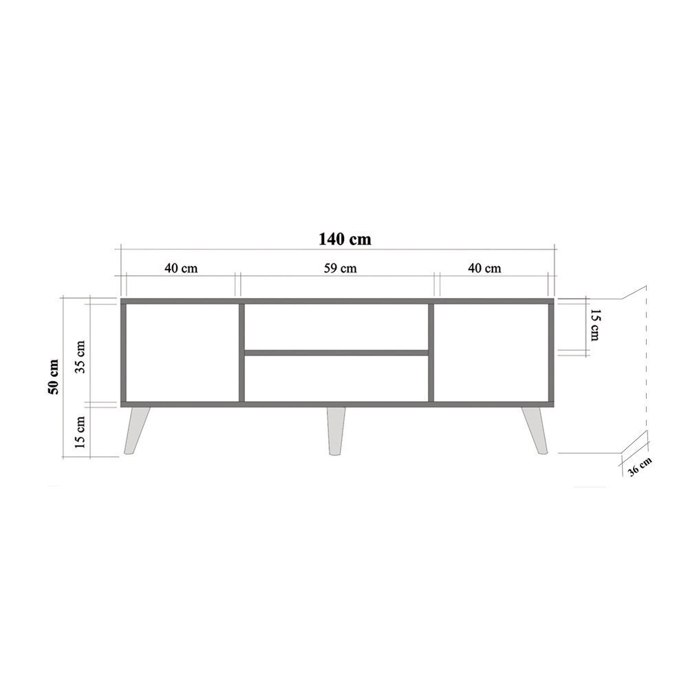 TV-laud Selsey Smartser 140 cm, sinine hind ja info | Televiisori alused | hansapost.ee