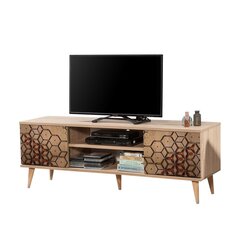 TV-laud Selsey Smartser 140 cm, pruun/kollane hind ja info | Televiisori alused | hansapost.ee