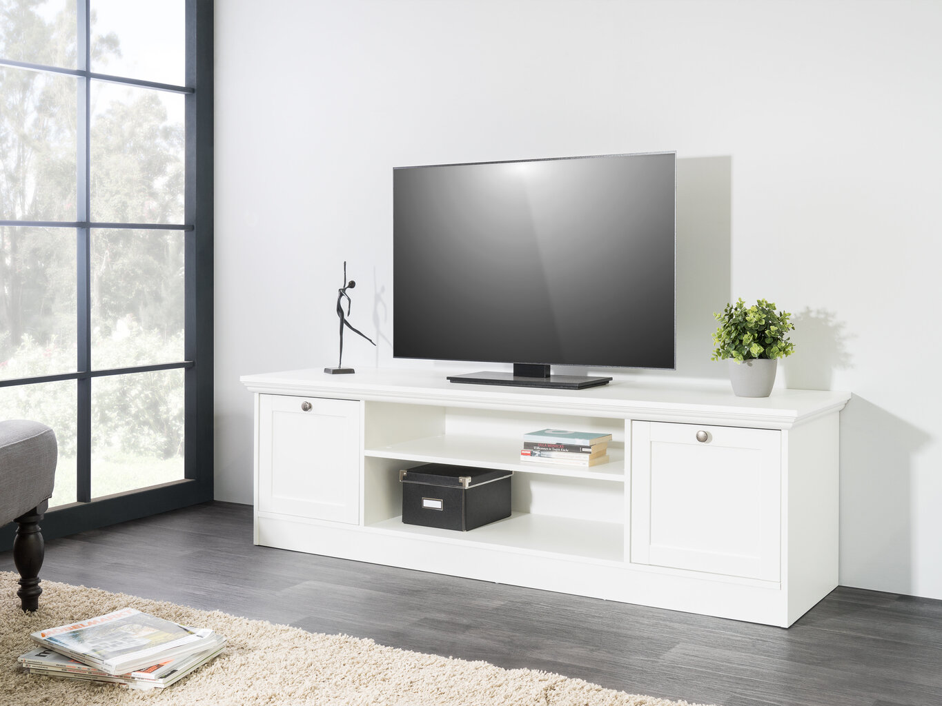 TV-laud Finori Landwood 17, valge hind ja info | Televiisori alused | hansapost.ee