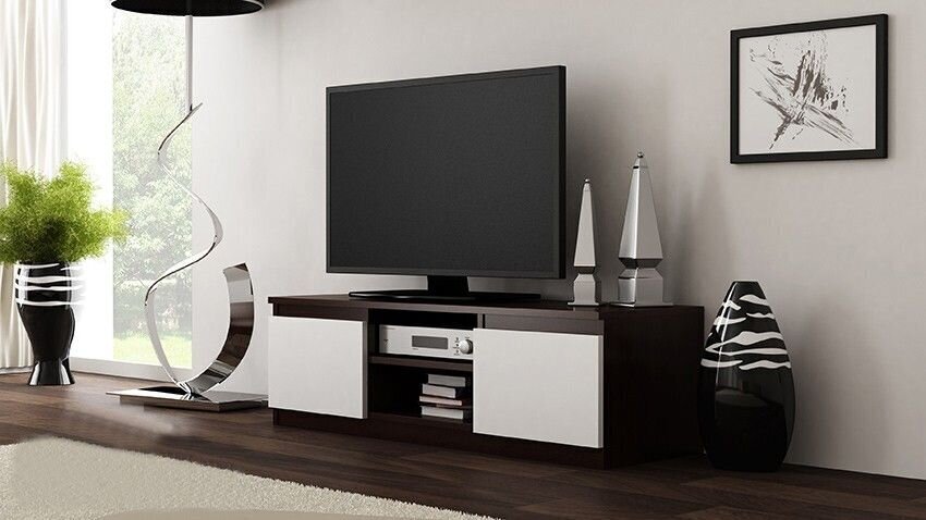 TV-laud NORE 4560559 120 cm, tumepruun/valge hind ja info | Televiisori alused | hansapost.ee