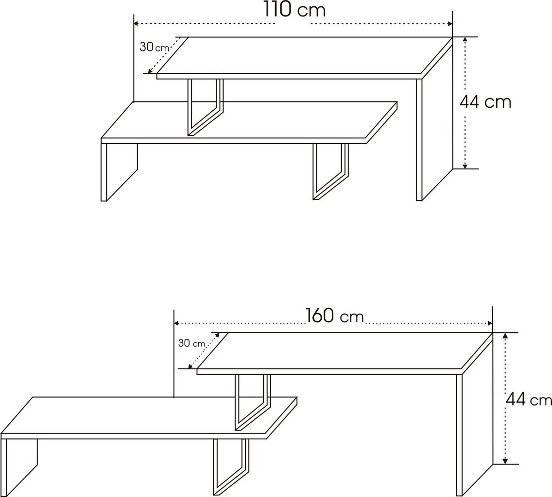 TV laud Kalune Design Ovit, must/hall hind ja info | Televiisori alused | hansapost.ee