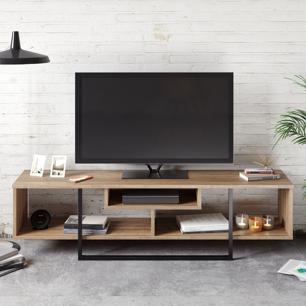 TV laud Kalune Design Asal 150 cm, pruun/must hind ja info | Televiisori alused | hansapost.ee