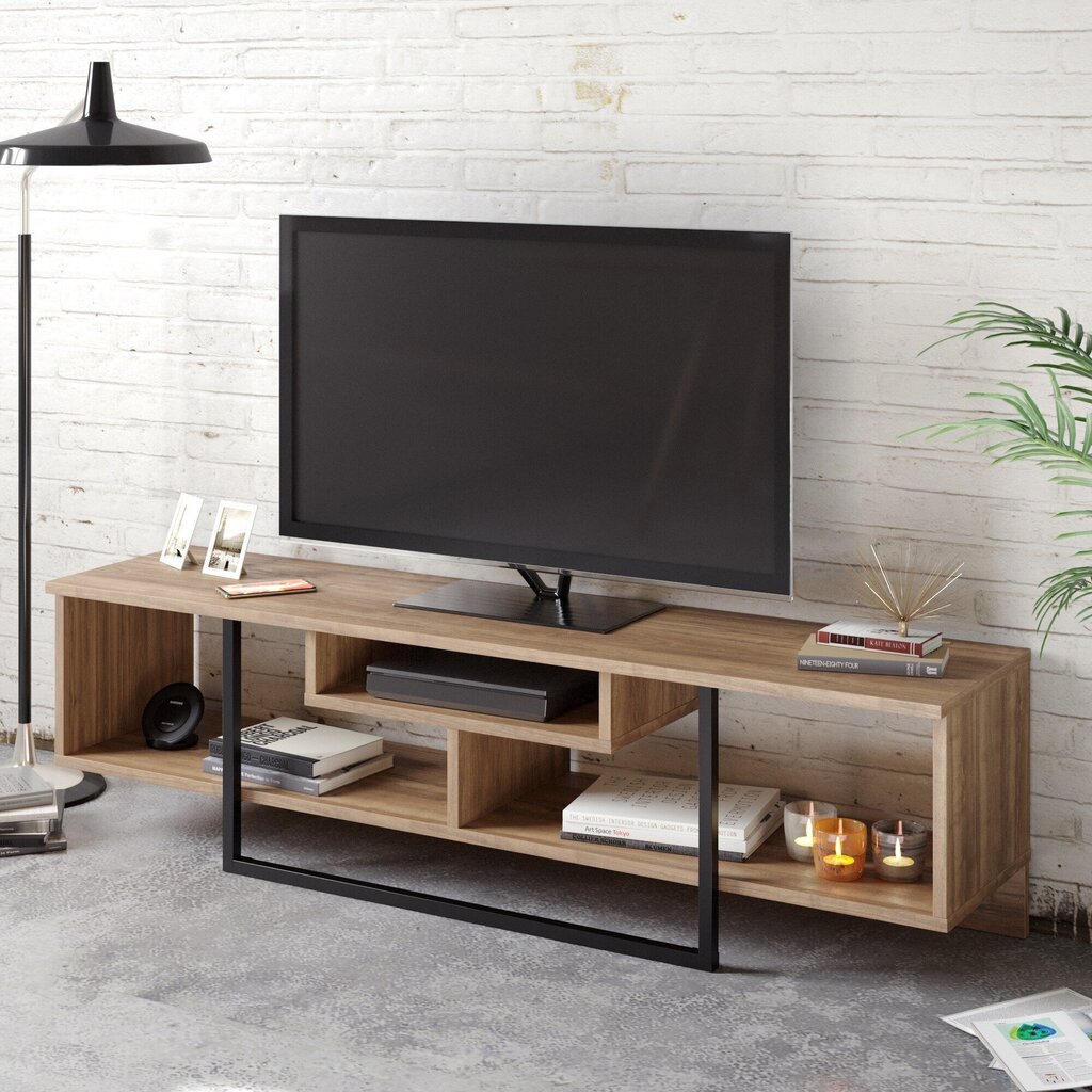 TV laud Kalune Design Asal 150 cm, pruun/must hind ja info | Televiisori alused | hansapost.ee