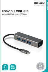 Deltaco USBC-HUB11, USB-C hind ja info | USB adapterid ja jagajad | hansapost.ee