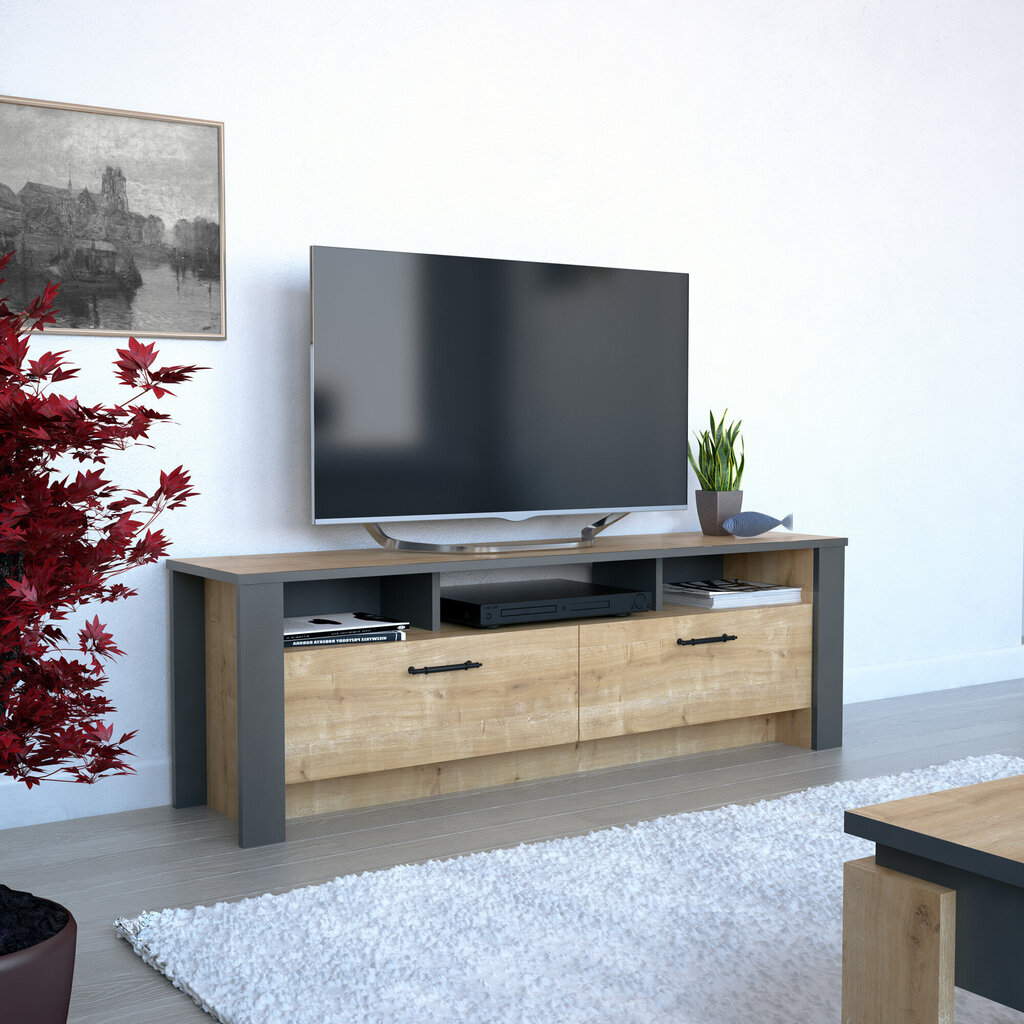 TV laud Kalune Design Manhattan 150 cm, tamm/hall hind ja info | Televiisori alused | hansapost.ee