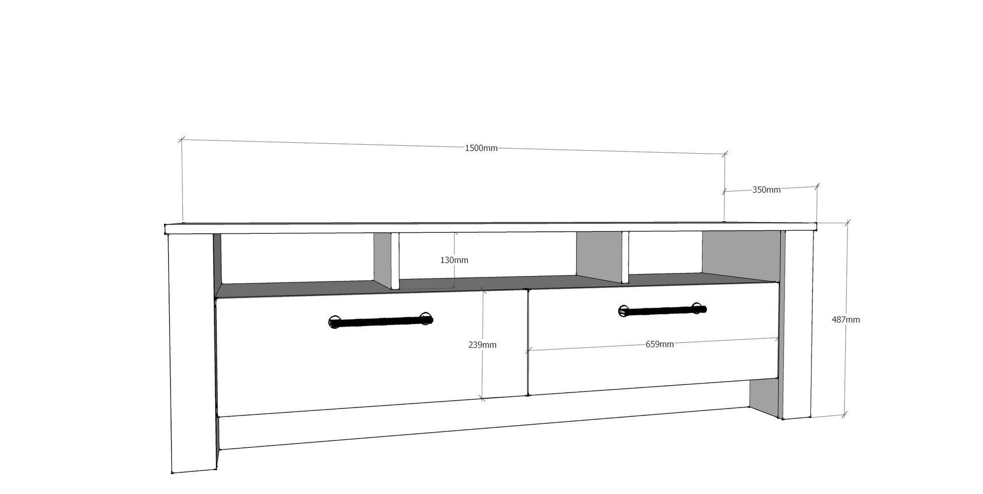 TV laud Kalune Design Manhattan 150 cm, tamm/hall hind ja info | Televiisori alused | hansapost.ee