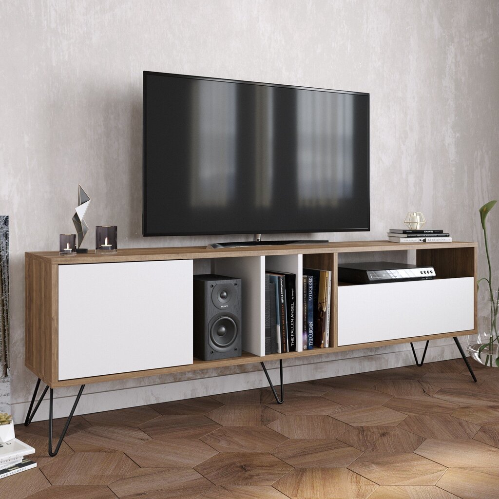 TV laud Kalune Design Mistico 180 cm, pruun/valge hind ja info | Televiisori alused | hansapost.ee