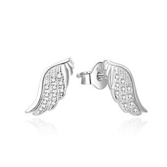 Красивые серебряные серьги с цирконами Beneto Крылья ангела AGUP2311L цена и информация | Серьги | hansapost.ee