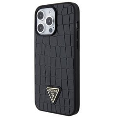 Guess GUHCP15XPCRTHCK iPhone 15 Pro Max 6.7" czarny|black hardcase Croco Triangle Metal Logo цена и информация | Чехлы для телефонов | hansapost.ee