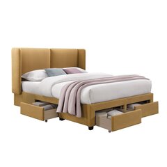 Кровать SUGI с матрасом HARMONY DELUX 160x200см, желтый цена и информация | Кровати | hansapost.ee