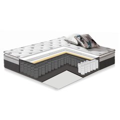 Кровать SUGI с матрасом HARMONY DELUX 160x200см, серый цена и информация | Кровати | hansapost.ee