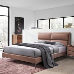 Voodi Lena madratsiga Harmony Delux 160x200cm, konjakipruun price and information | Beds | hansapost.ee