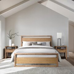 Кровать OZZO с матрасом HARMONY DELUX 160x200см, светлое дерево цена и информация | Кровати | hansapost.ee