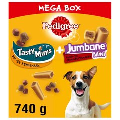 Pedigree Mega Box Tasty Minis koos kana-, veise- ja linnulihaga, 740 g hind ja info | Pedigree Lemmikloomatarbed | hansapost.ee