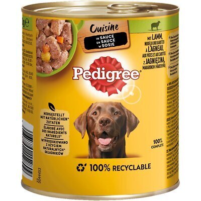 Pedigree Cuisine Adult lambalihaga kastmes, 12x800 g hind ja info | Koerakonservid | hansapost.ee