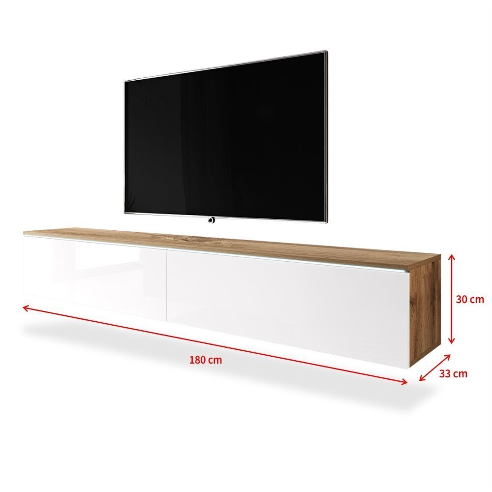 TV-laud Selsey Kane LED, pruun/valge цена и информация | Televiisori alused | hansapost.ee