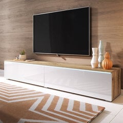ТВ столик Selsey Kane LED, коричневый/белый цена и информация | Тумбы под телевизор | hansapost.ee
