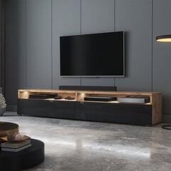 ТВ столик Selsey Rednaw 180 LED, коричневый/черный цена и информация | Тумбы под телевизор | hansapost.ee