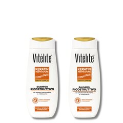 Juuksešampooni ja palsami komplekt koos keratiiniga Vitelite Keratin, komplektis 2 tk. 250 ml + 250 ml price and information | Šampoonid | hansapost.ee