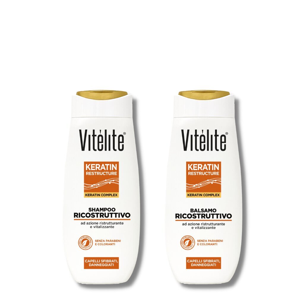 Juuksešampooni ja palsami komplekt koos keratiiniga Vitelite Keratin, komplektis 2 tk. 250 ml + 250 ml hind ja info | Šampoonid | hansapost.ee