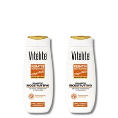 Восстанавливающий шампунь для волос с кератином Vitélite Keratin, 2x250 мл цена и информация | Шампуни | hansapost.ee