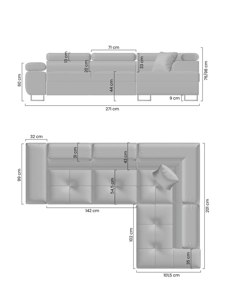 Parempoolse nurgaga nurgadiivan Bogart Annabelle, hall hind ja info | Nurgadiivanid ja nurgadiivanvoodid | hansapost.ee