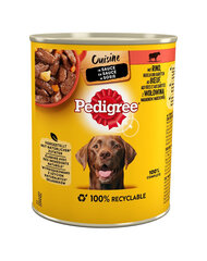 Pedigree Cuisine Adult täiskasvanud koertele koos veiseliha, pasta ja porgandiga kastmes, 12x800 g hind ja info | Koerakonservid | hansapost.ee