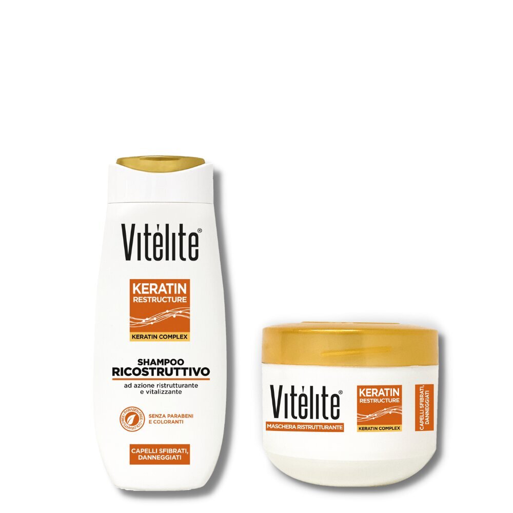 Juuksešampooni ja -maski komplekt koos keratiiniga Vitelite Keratin, komplektis 2 tk. 250 ml + 150 ml цена и информация | Šampoonid | hansapost.ee