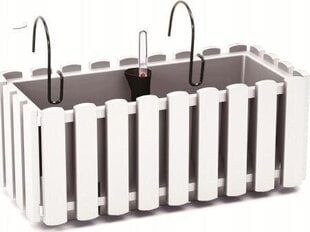 Rõdupott automaatse kastmisega Prosperplast Boardee Fencycase W DDEF400W-S449, valge hind ja info | Lillepotid | hansapost.ee