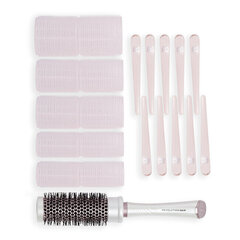 Juuste kujundamise kinkekomplekt Revolution Haircare Mega Hair Roller Gift Set: stiliseerimise termohari, 33 mm + juukseklambrid, 10 tk. + lokirullid, 10 tk. hind ja info | Kammid, juukseharjad ja juuksuri käärid | hansapost.ee