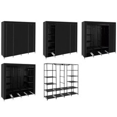 Складной матерчатый шкаф для одежды Ruhhy, 170x170 см, черный цена и информация | Шкафчики | hansapost.ee