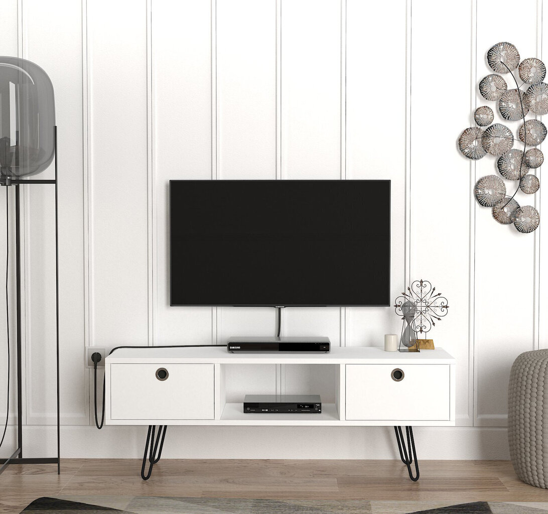 TV-laud Kalune Design 756(II), 120 cm, valge цена и информация | Televiisori alused | hansapost.ee