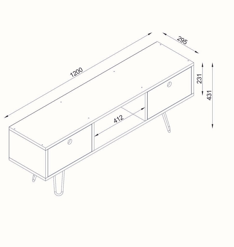 TV-laud Kalune Design 756(II), 120 cm, valge hind ja info | Televiisori alused | hansapost.ee