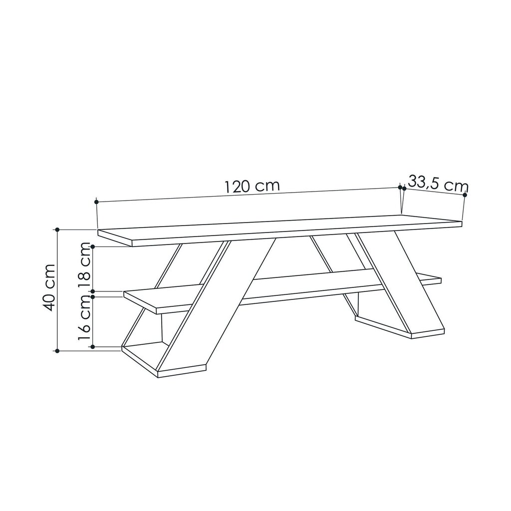 TV-laud Kalune Design 776, 120 cm, hall hind ja info | Televiisori alused | hansapost.ee
