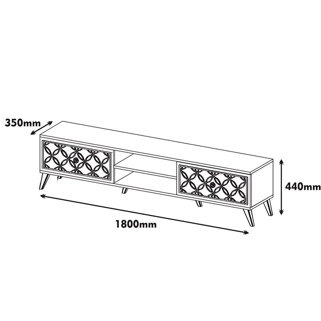 TV-laud Kalune Design 845, 180 cm, pruun/valge цена и информация | Televiisori alused | hansapost.ee