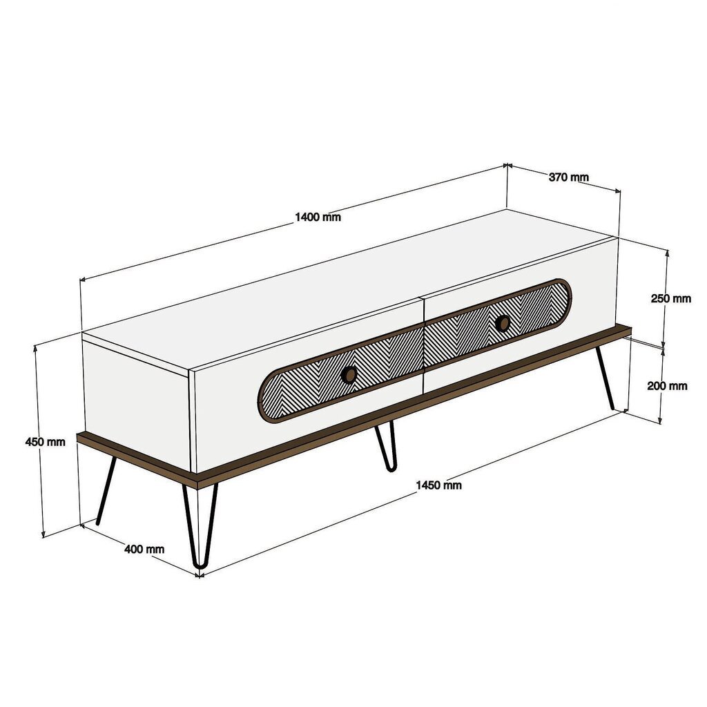 TV-laud Kalune Design 845, 145 cm, pruun hind ja info | Televiisori alused | hansapost.ee