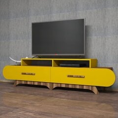 ТВ столик Kalune Design 845, 205 см, коричневый/желтый цена и информация | Тумбы под телевизор | hansapost.ee