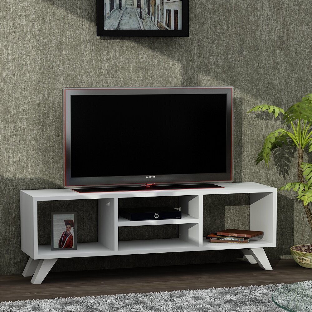 TV-laud Kalune Design 731, 125 cm, valge цена и информация | Televiisori alused | hansapost.ee